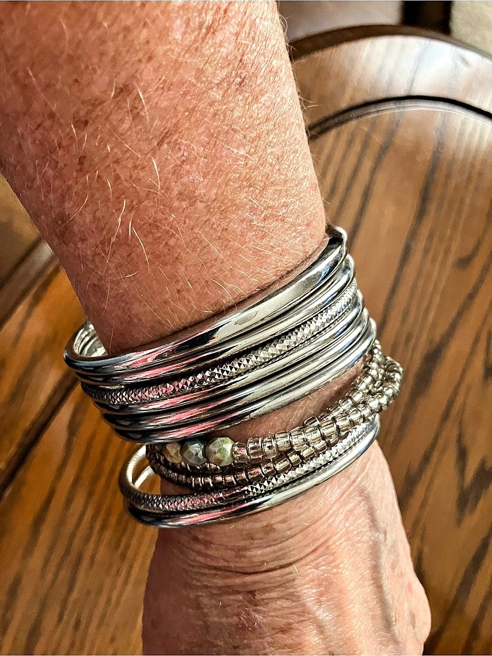 Silver-Tone Bracelet Stack Like New